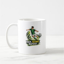 Joueur de football motivant Kick Score Repeat Spor