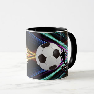 Mug Joueur de football silhouette et ballon de footbal