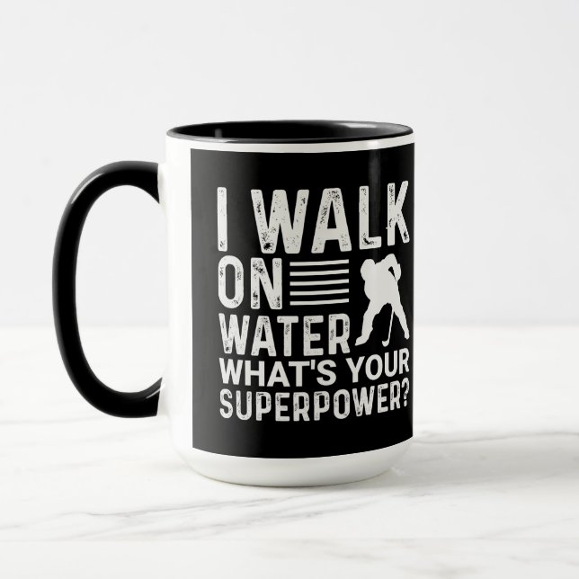 Mug Joueur de hockey Je marche sur l'eau (Gauche)