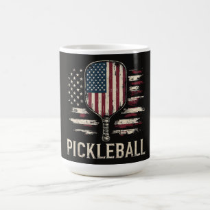 Mug Joueur de Pickleball Drapeau américain Rétro Paddl