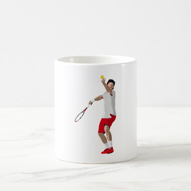 Mug Joueur de tennis en service (Créateur téléchargé)