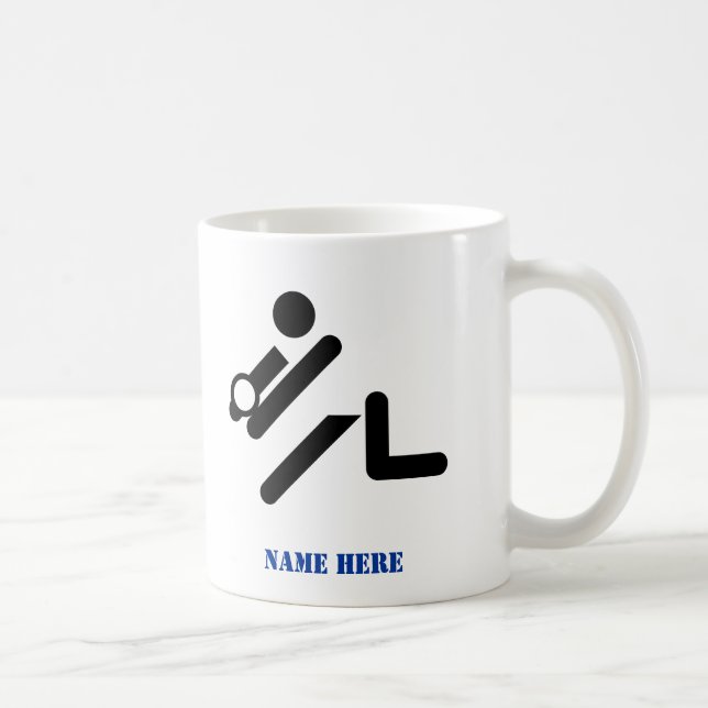 Mug Joueur de volley-ball noir, blanc, bleu icon custo (Droite)