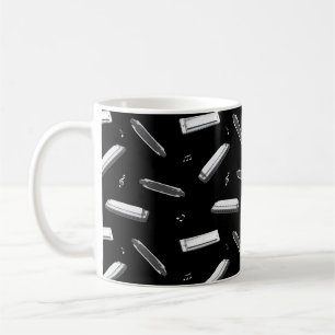 Mug Joueur d'harmonica Bouche Organ Musique Notes Moti