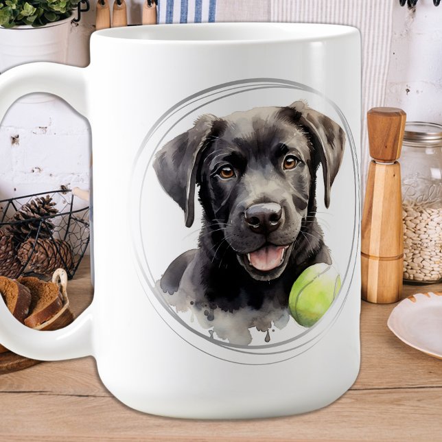 Mug Joueur Labrador Retriever Watercolor Chien chiot (Créateur téléchargé)