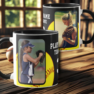 Mug Joueuse de softball Nom Numéro Équipe 2 Photos