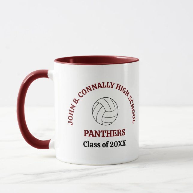 Mug Joueuse de volley-ball bordeaux Équipe personnalis (Gauche)