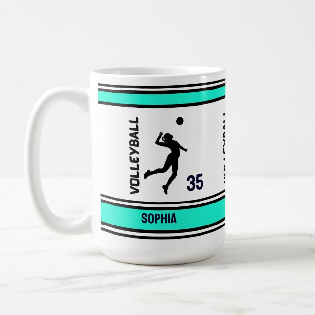 Mug Joueuse de volleyball Anniversaire, Joueuse de vol (Gauche)