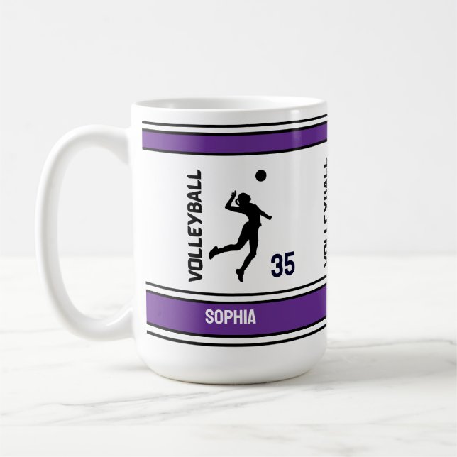 Mug Joueuse de volleyball Anniversaire, Joueuse de vol (Gauche)