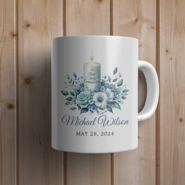 Mug Jour béni Première Communion florale (Créateur téléchargé)