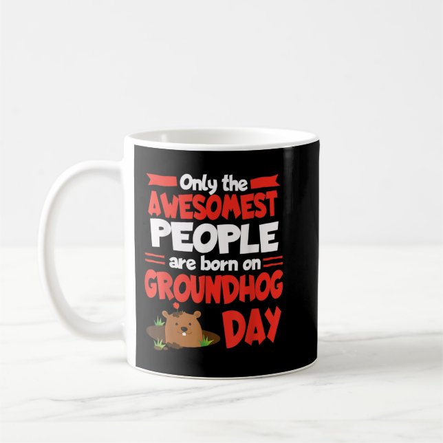 Mug Jour de la marmotte Anniversaire Funny Gag Cadeau  (Gauche)