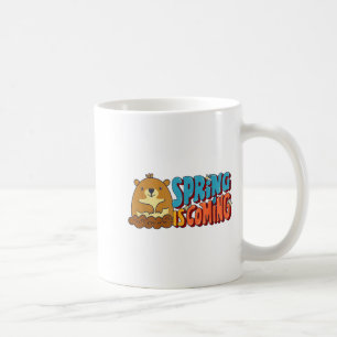 Mug Jour de la marmotte Le printemps arrive Citations 
