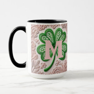 Mug Jour de la shamrock St Patrick en dentelle de Mono