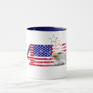 Mug Jour de l'Indépendance du drapeau américain vintag