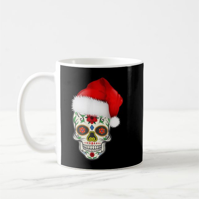 Mug Jour De Noël Mort Santa Hat Sugar Skull Pa (Gauche)