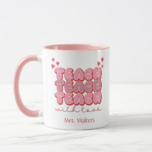 Mug Jour des Valentines Enseignant avec coeur d'amour 