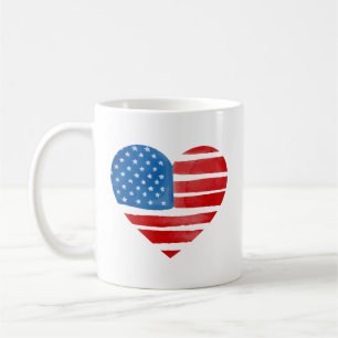Mug Jour des Valentines États-Unis Drapeau Coeur patri