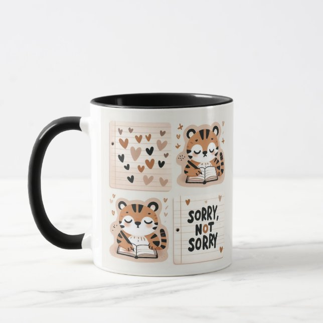 Mug Journalisation Des Tigres Adorables - "Désolé, Pas (Gauche)