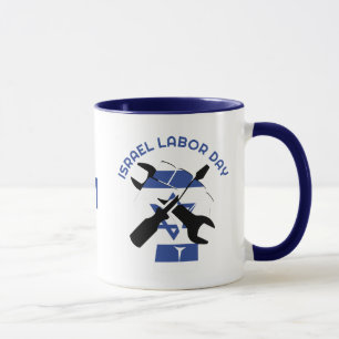 Mug JOURNÉE DU TRAVAIL ISRAÉLIENNE Monogramme Drapeau 