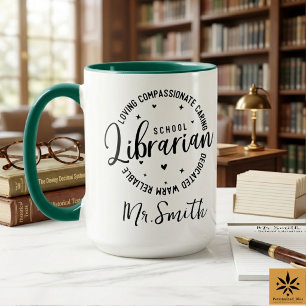 Mug Journée personnalisée de la bibliothécaire scolair