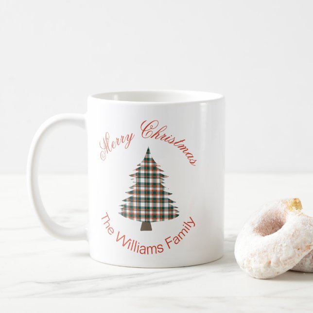 Mug Jours fériés de Noël Russe Plaid (Avec donut)