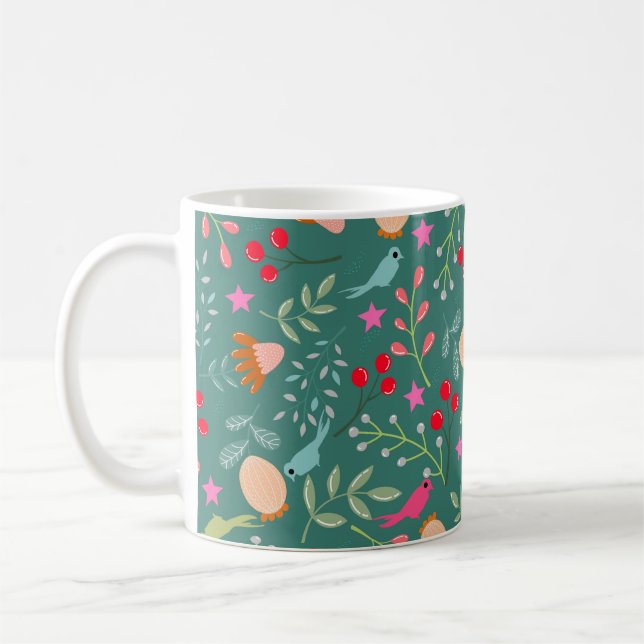 Mug Joy birds Noël vert (Gauche)