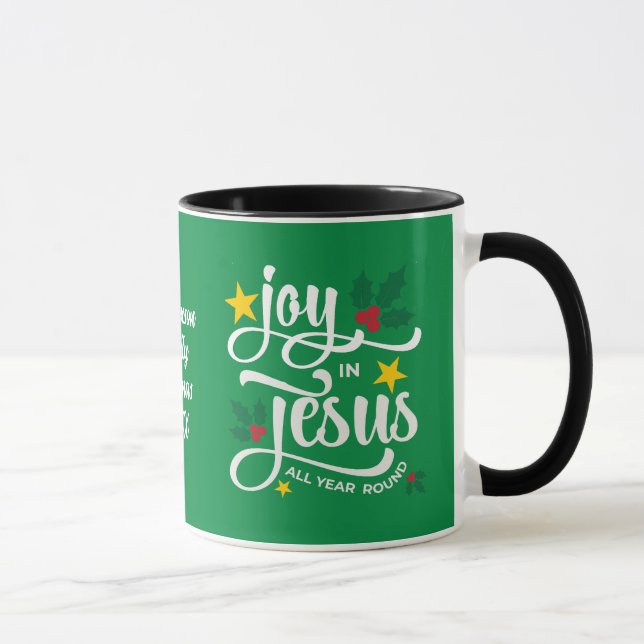 Mug Joy in Jesus Christian Christmas Family Name  (Droite)