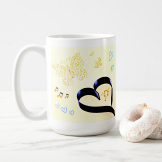 Mug Joy Matters - Music Cat - Butterfly & Bees Golden