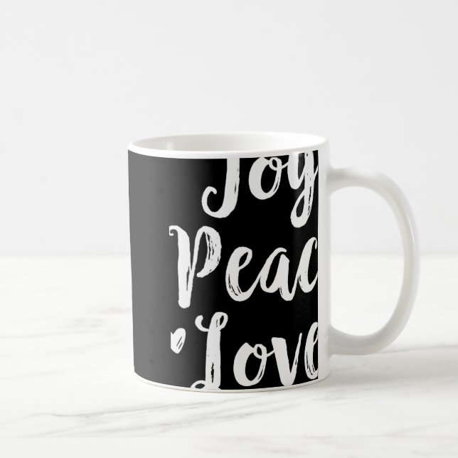 Mug Joy Peace Love Red Brushed Script Womens Holiday T (Droite)