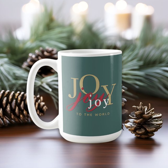 Mug Joy to the World Festive Typography Holiday (Créateur téléchargé)