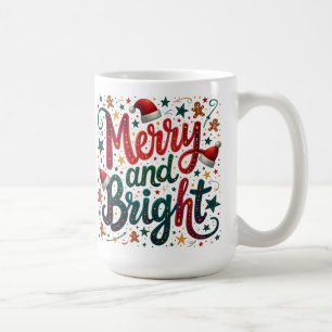 Mug Joyeuse et brillante couleur Festif Typographie ré