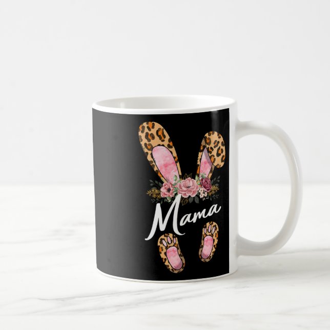 Mug Joyeuse fête de Pâques Léopard Floral Maman Lapin  (Droite)
