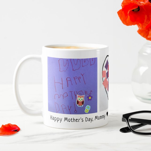 Mug Joyeuse fête des mères 3 Photo Custom Kid's Art (Créateur téléchargé)