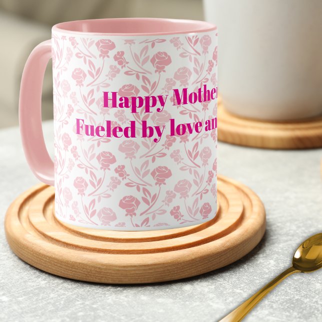 Mug Joyeuse fête des mères aux roses roses roses Motif (Créateur téléchargé)