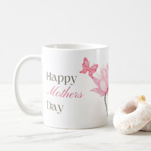 Mug Joyeuse fête des Mères avec Lotus Rose et Papillon