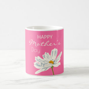 Mug Joyeuse Fête des Mères Blanc Fleur Artistique Colo