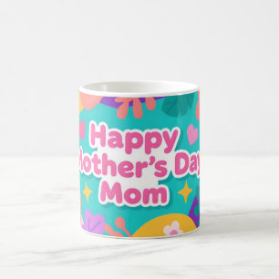 Mug Joyeuse Fête des Mères Coloré Design Plat