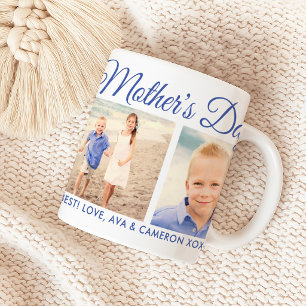 Mug Joyeuse Fête des Mères Maman Bleu Script Photo