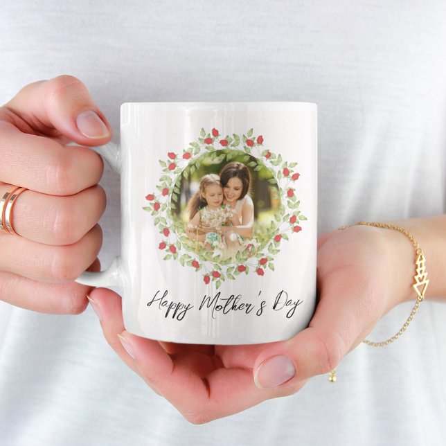 Mug Joyeuse fête des mères Photo florale Custom (Créateur téléchargé)