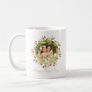 Mug Joyeuse Fête des Mères Rose d'aquarelle Photo flor