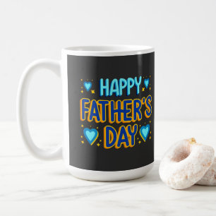 Mug Joyeuse Fête des Pères Porte-clés Cœur Bleu & Or