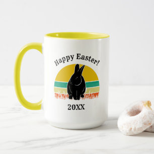 Mug Joyeuse Happy Pâques Vintage Sunset Bunny Silhouet