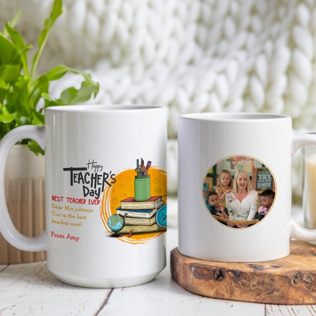 Mug Joyeuse Journée des enseignants Photo personnalisé (Créateur téléchargé)