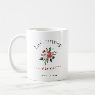 Mug Joyeuse maman Noël   Jolie aquarelle florale