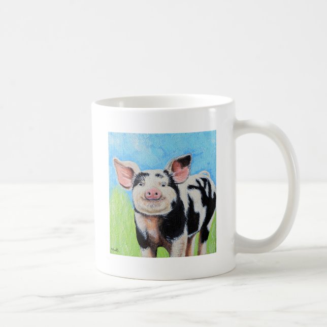 Mug Joyeuse peinture de petit cochon (Droite)