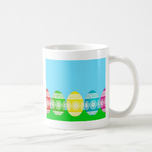 Mug Joyeuse poudreuse de Pâques bleu conception d'oeuf