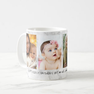 Mug Joyeuse première Fête des pères 4 photo en marbre