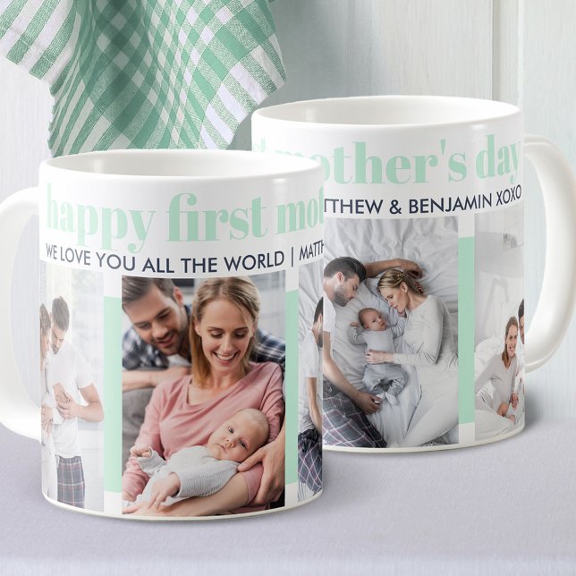 Mug Joyeuse première mère Jour 4 Photo personnalisée (Créateur téléchargé)