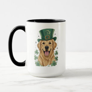 Mug Joyeuse Saint-Patrick à Golden Retriever 