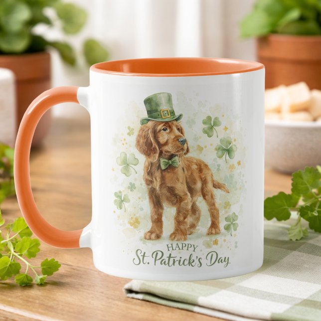 Mug Joyeuse Saint-Patrick Setter Irlandais  (Créateur téléchargé)