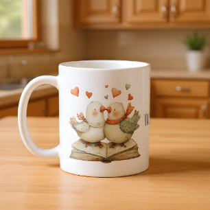 Mug Joyeuse Saint-Valentin Adorables Oiseaux de l'Amou